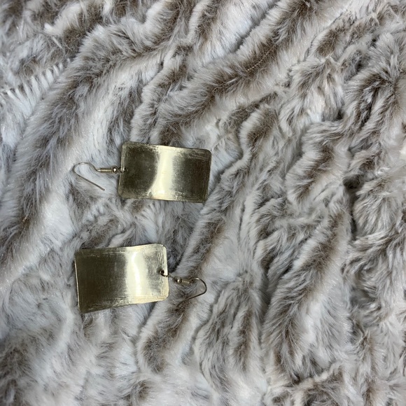 Vintage Embroidered Silver Earrings - Picture 5 of 5